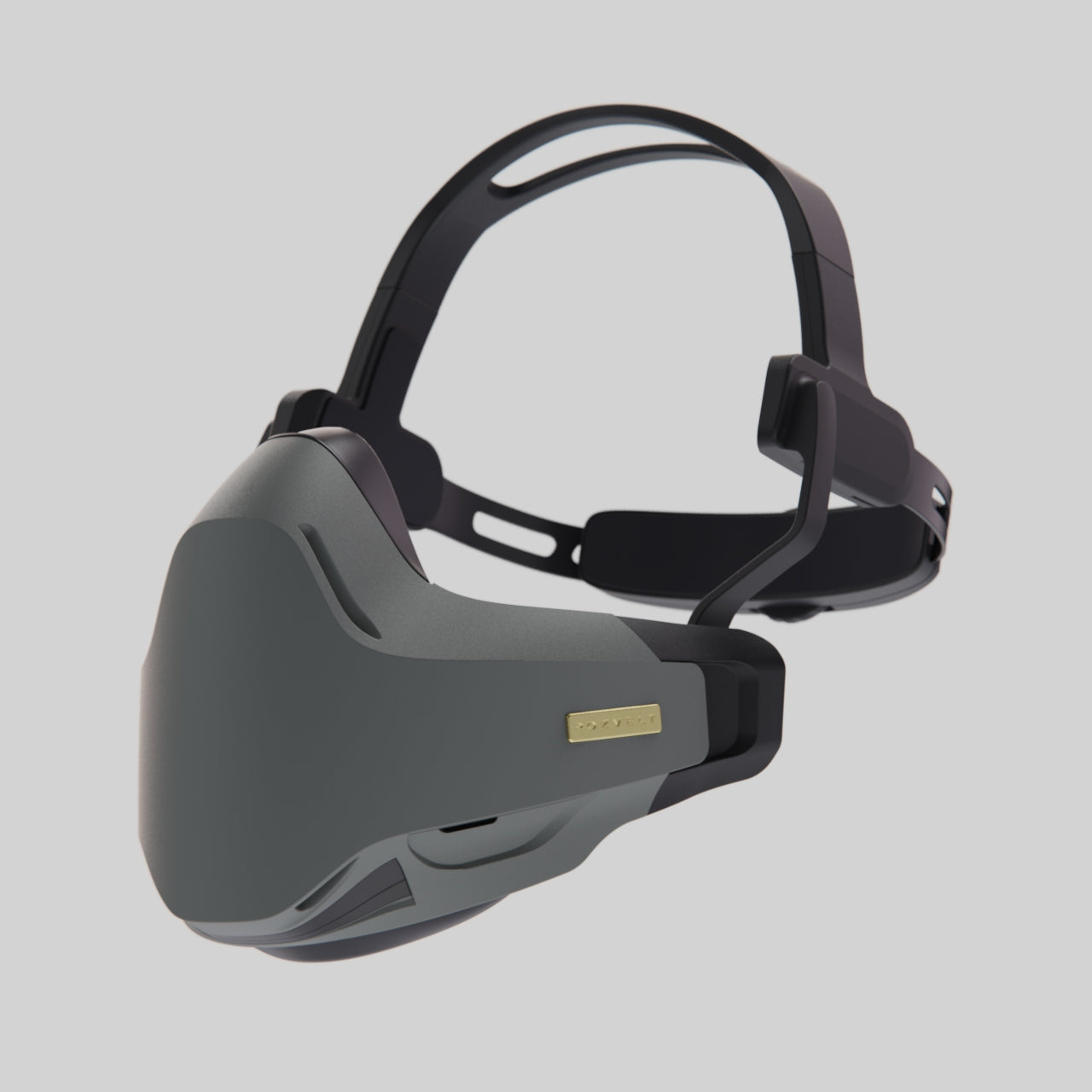 Showing the side view of the custom shell rozvelt VEKTR in grey color over  grey background